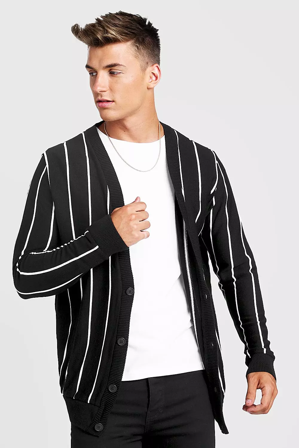 Vertical stripe outlet cardigan