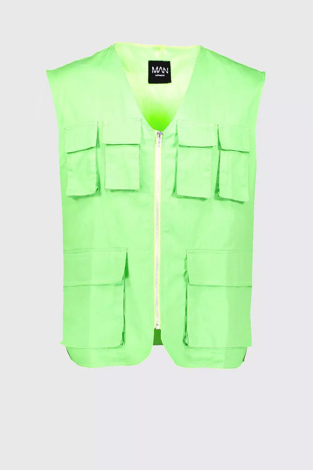 Sleeveless Neon Utility Vest