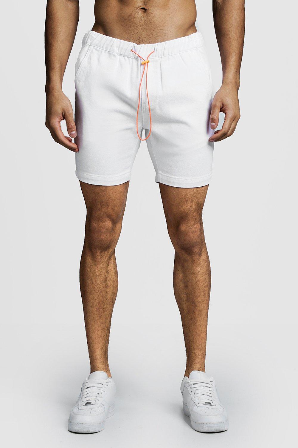 slim fit white shorts