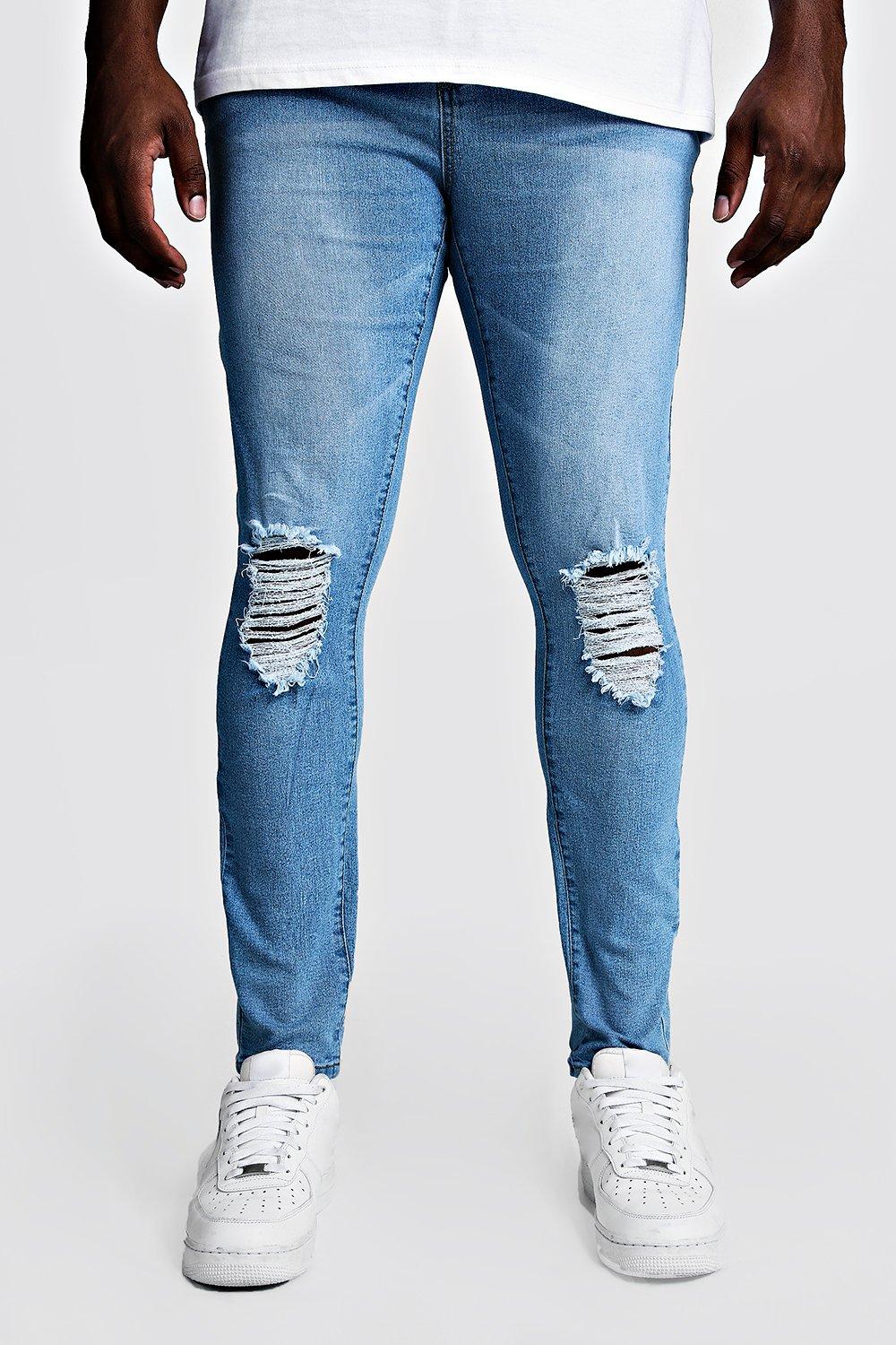 big and tall ripped denim jeans