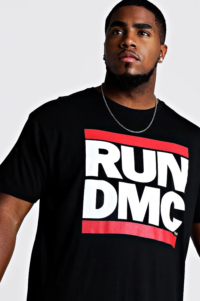 Big & Tall T Shirt mit lizenziertem „Run DMC“ Print