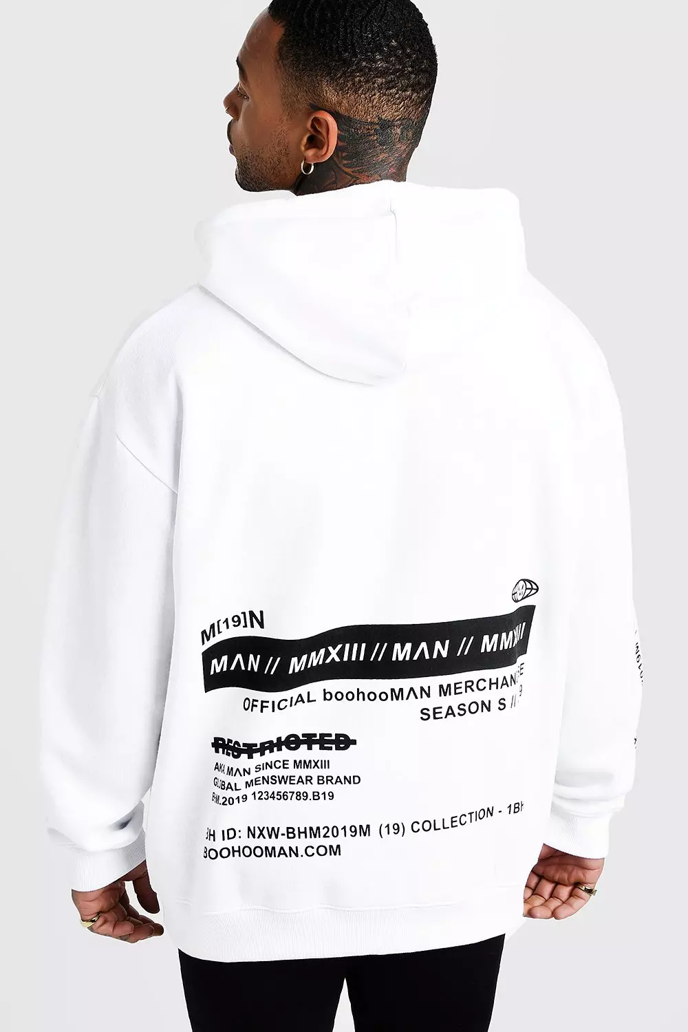 White clearance boohooman hoodie