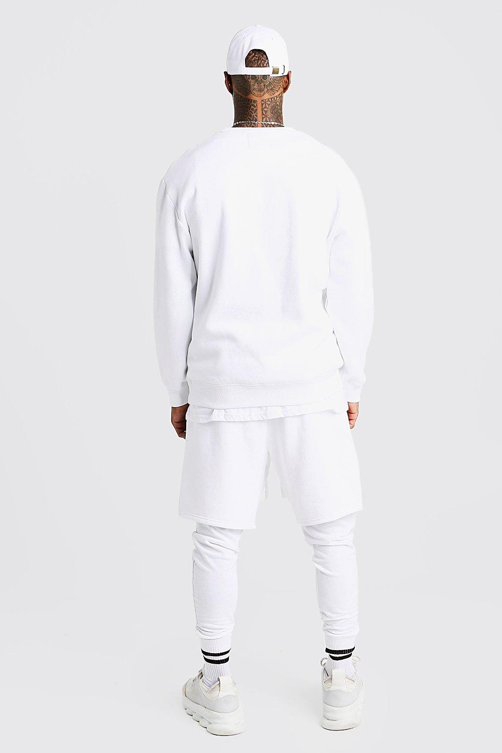 white slim fit joggers