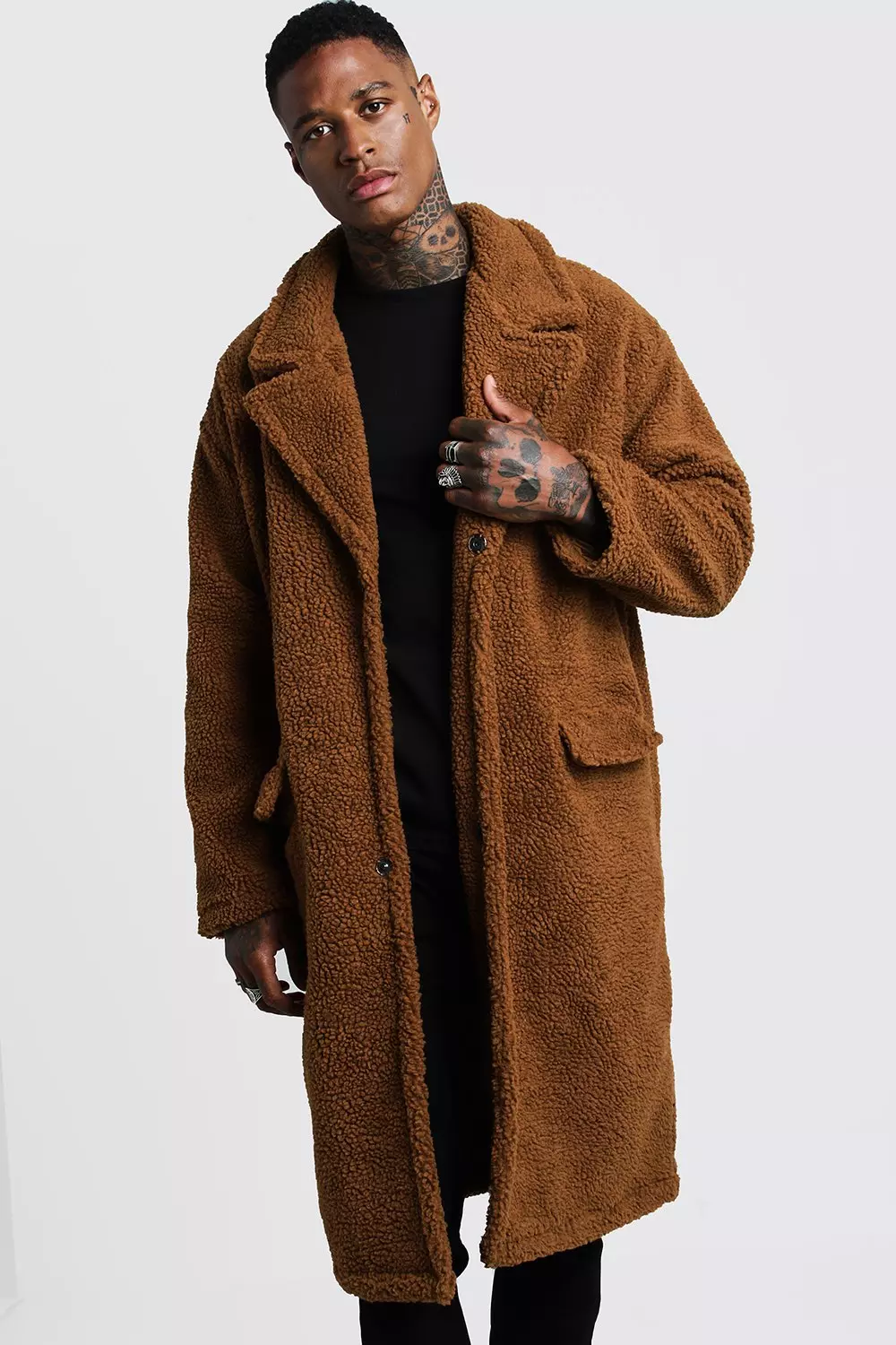 Camel borg clearance longline coat