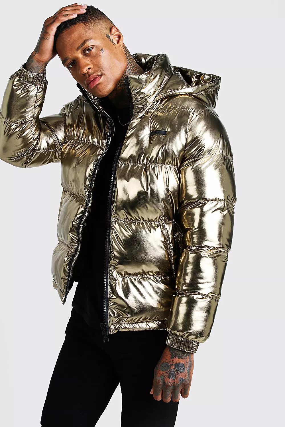 Metallic store puffer jackets