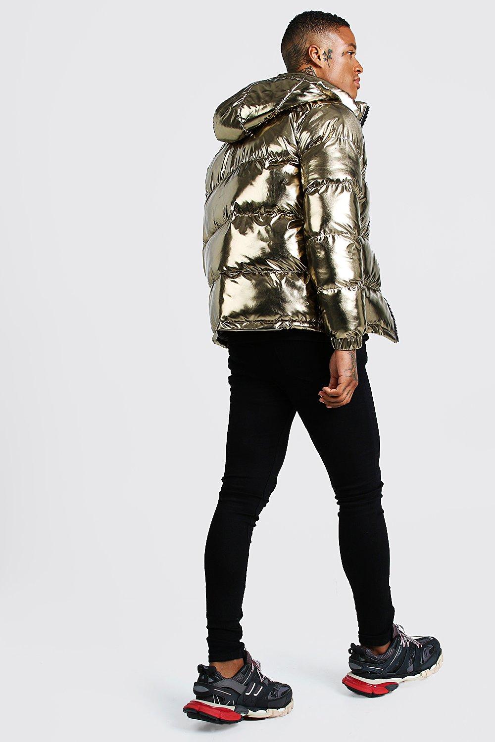 mens gold puffer jacket
