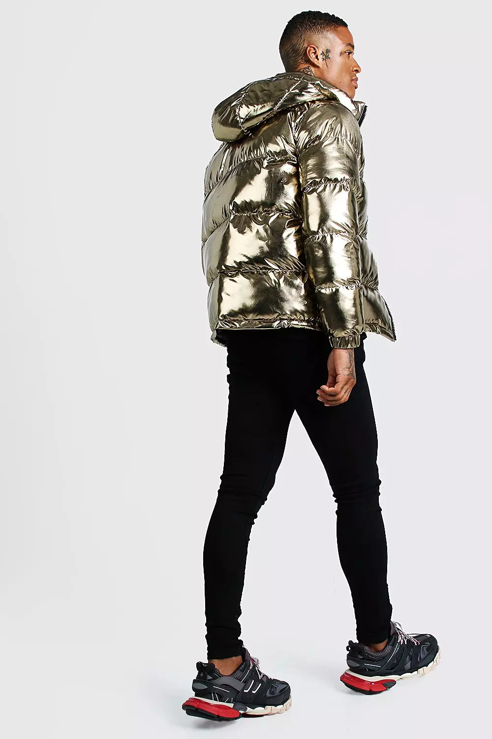 Gold metallic clearance puffer coat