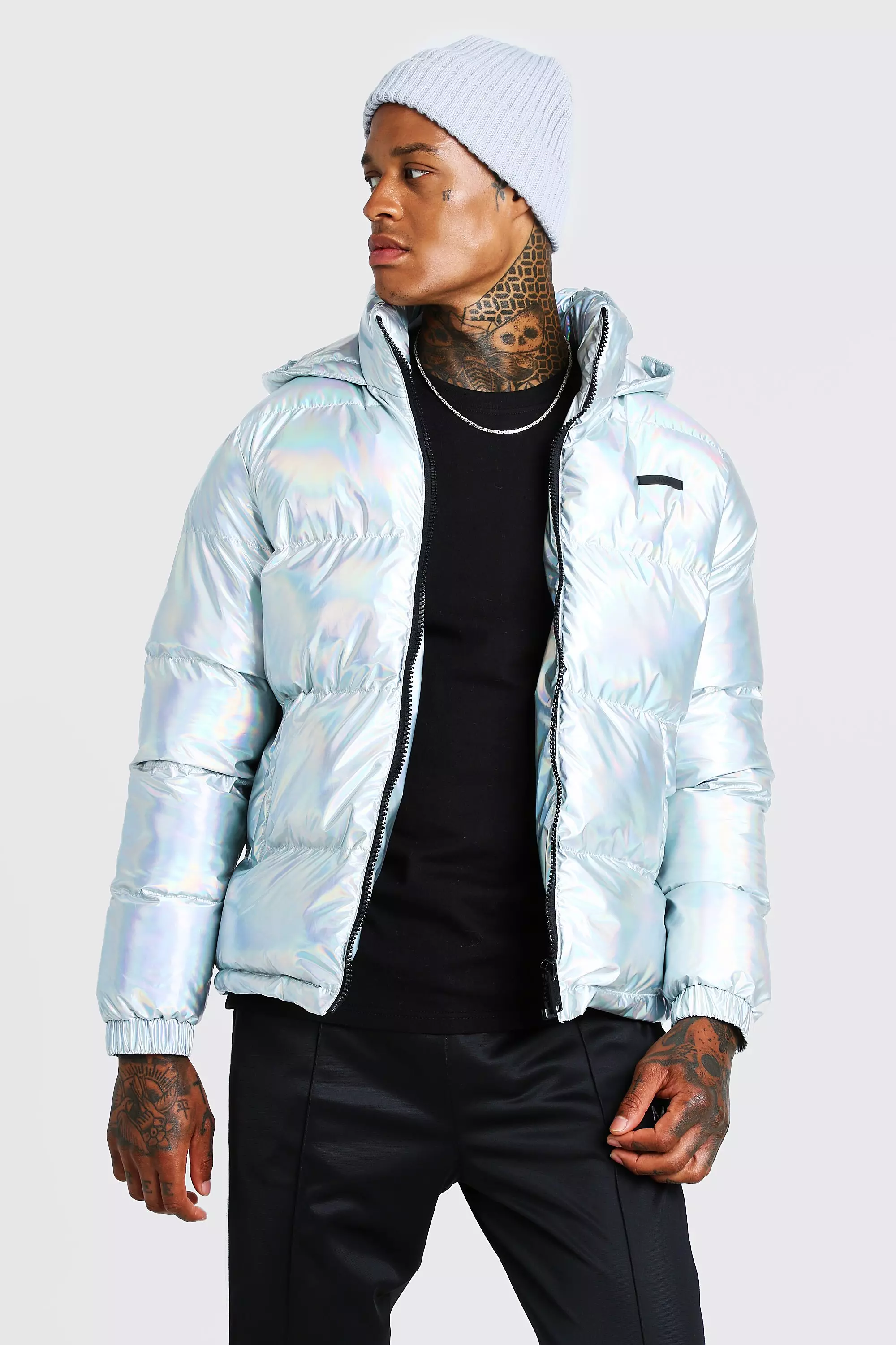 DIESEL Metallic Puffer Jacket - Silver