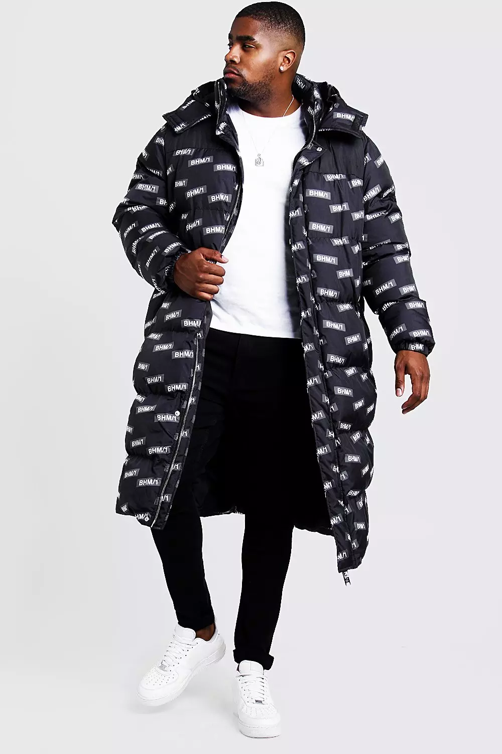 Boohooman longline store puffer jacket