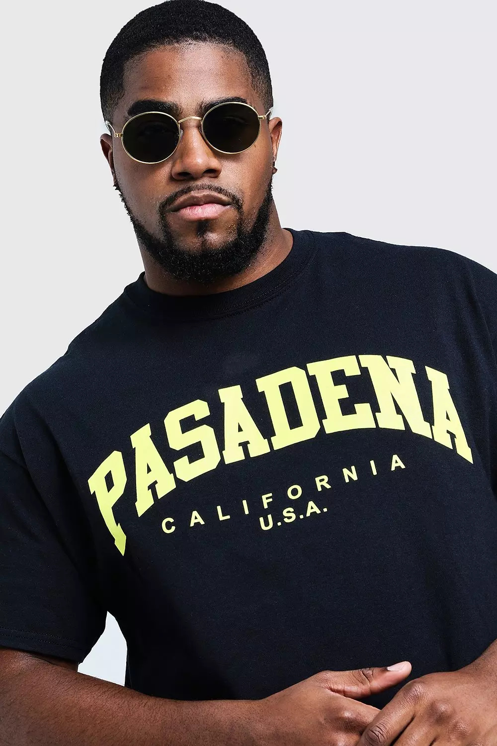 Plus Size Pasadena Print T Shirt boohooMAN USA