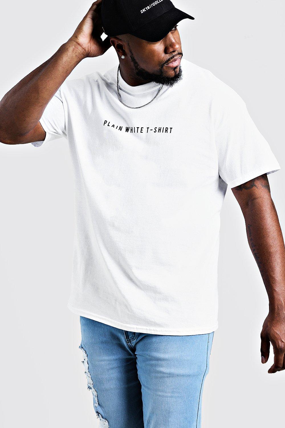plus size plain white t shirt