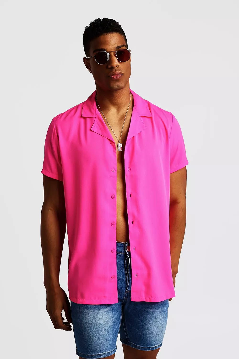 Neon pink hot sale shirt mens