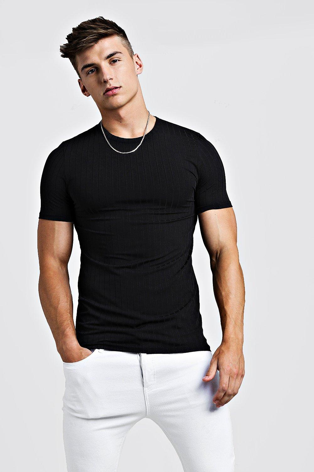 muscle fit black t shirt