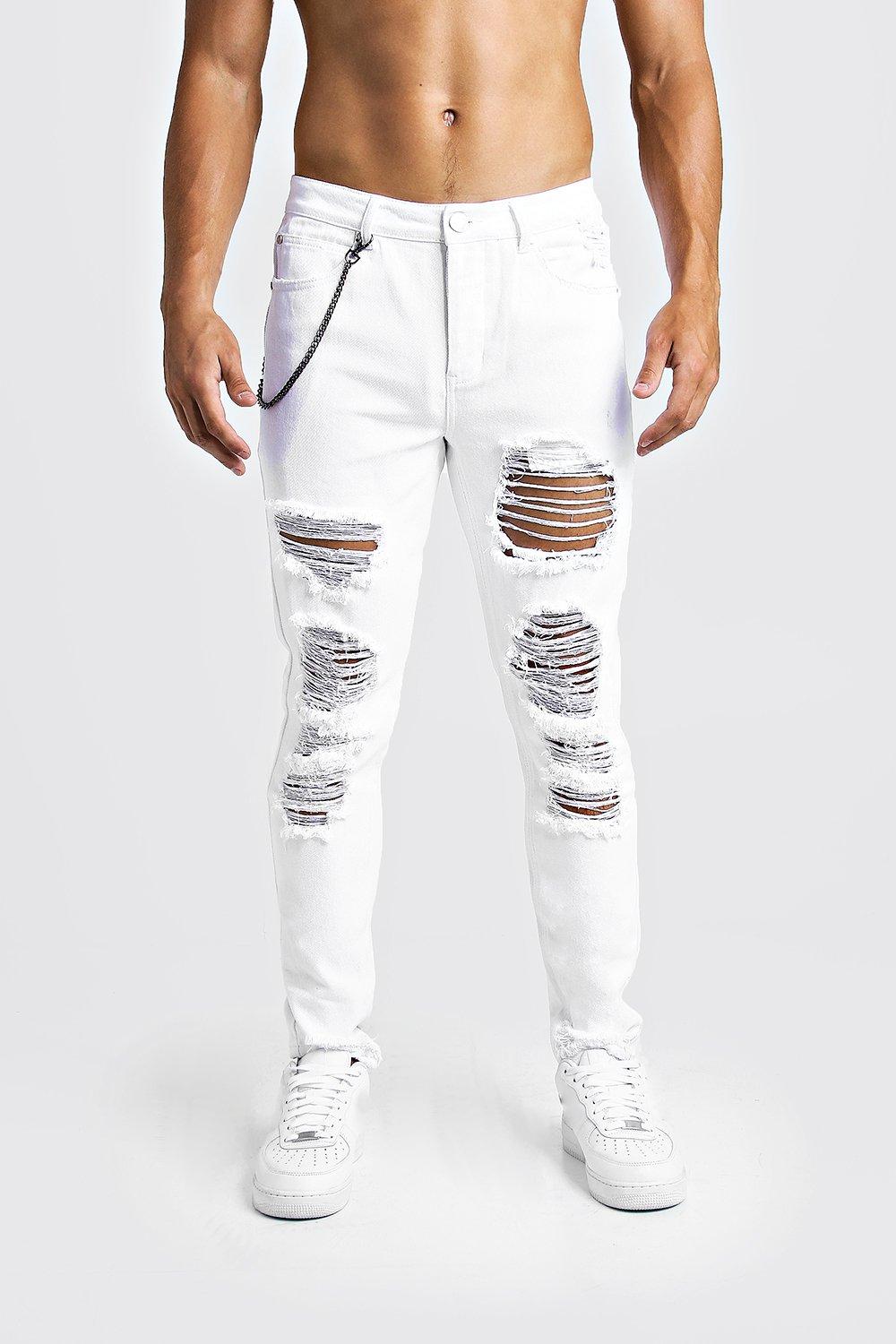 boohooman white jeans