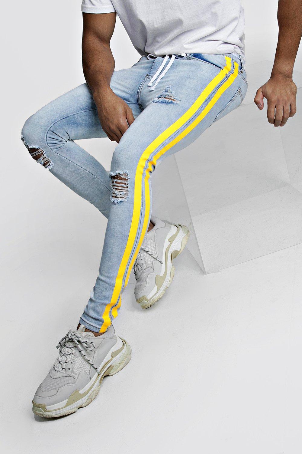 jeans with side tape