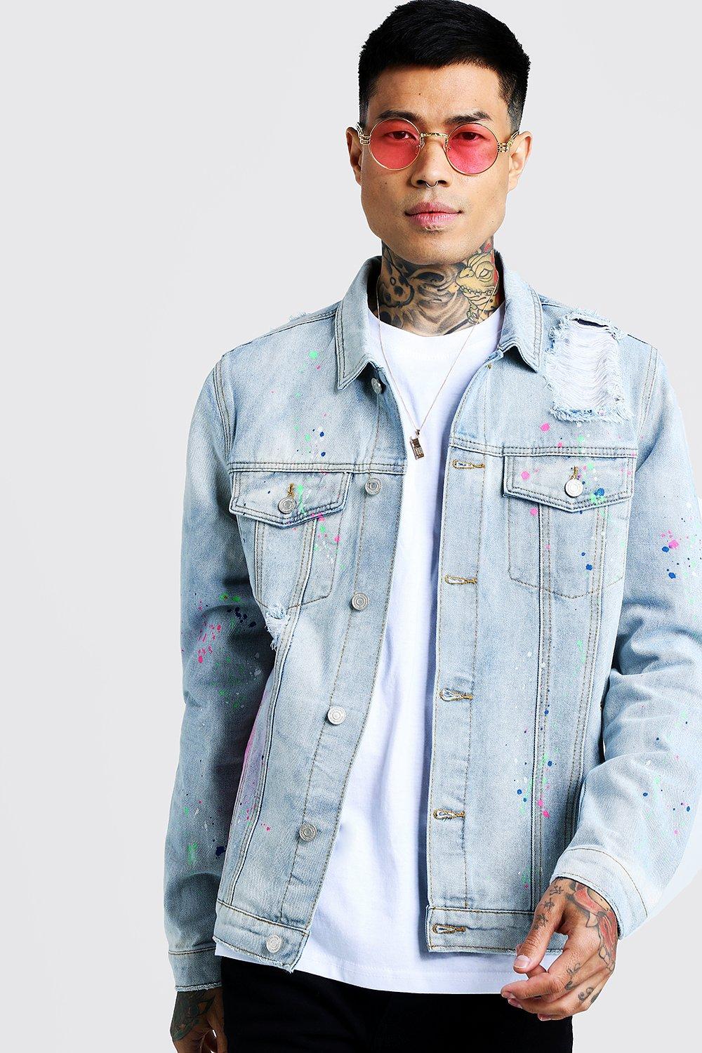 distressed blue jean jacket