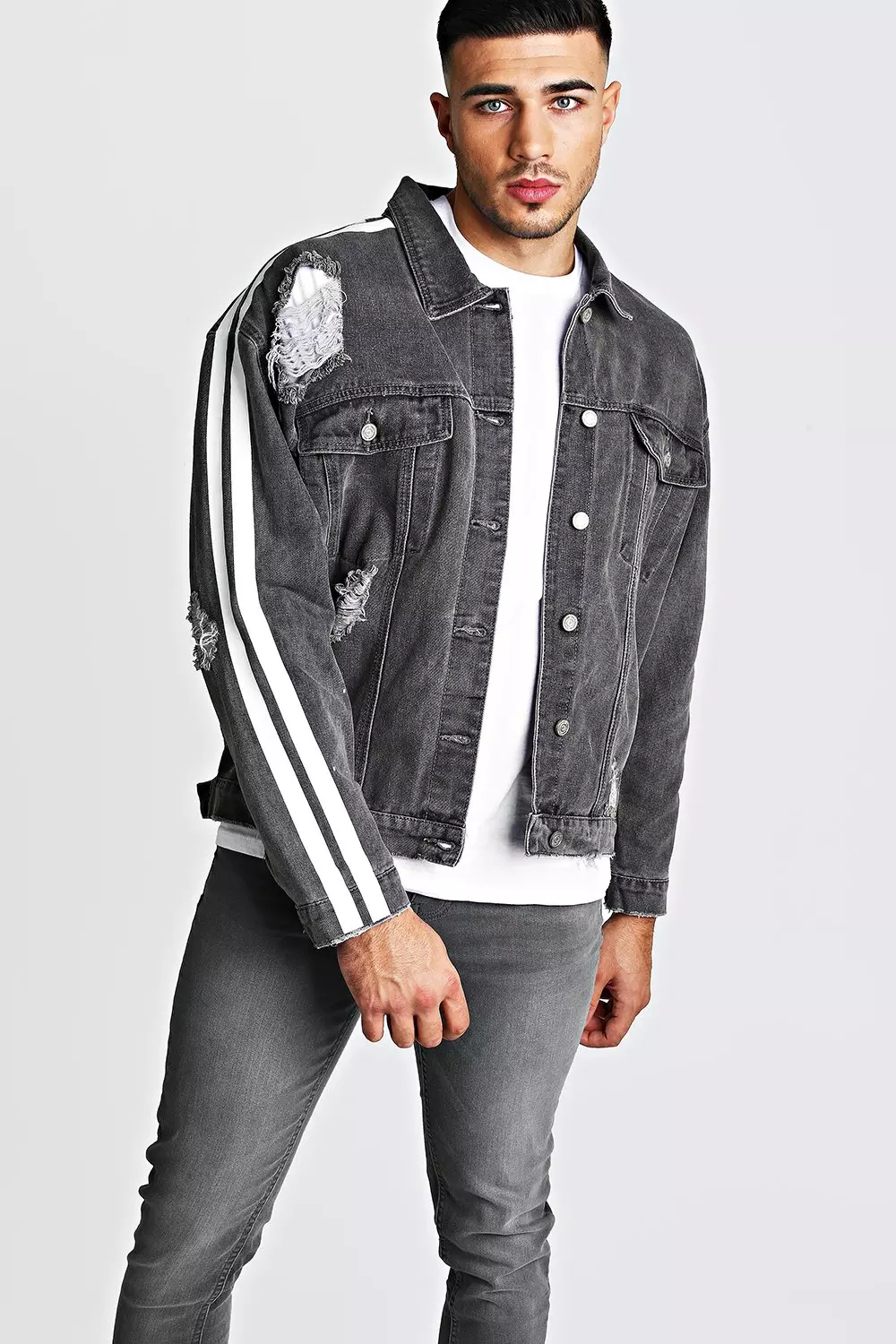 Denim jacket 2025 with side stripe