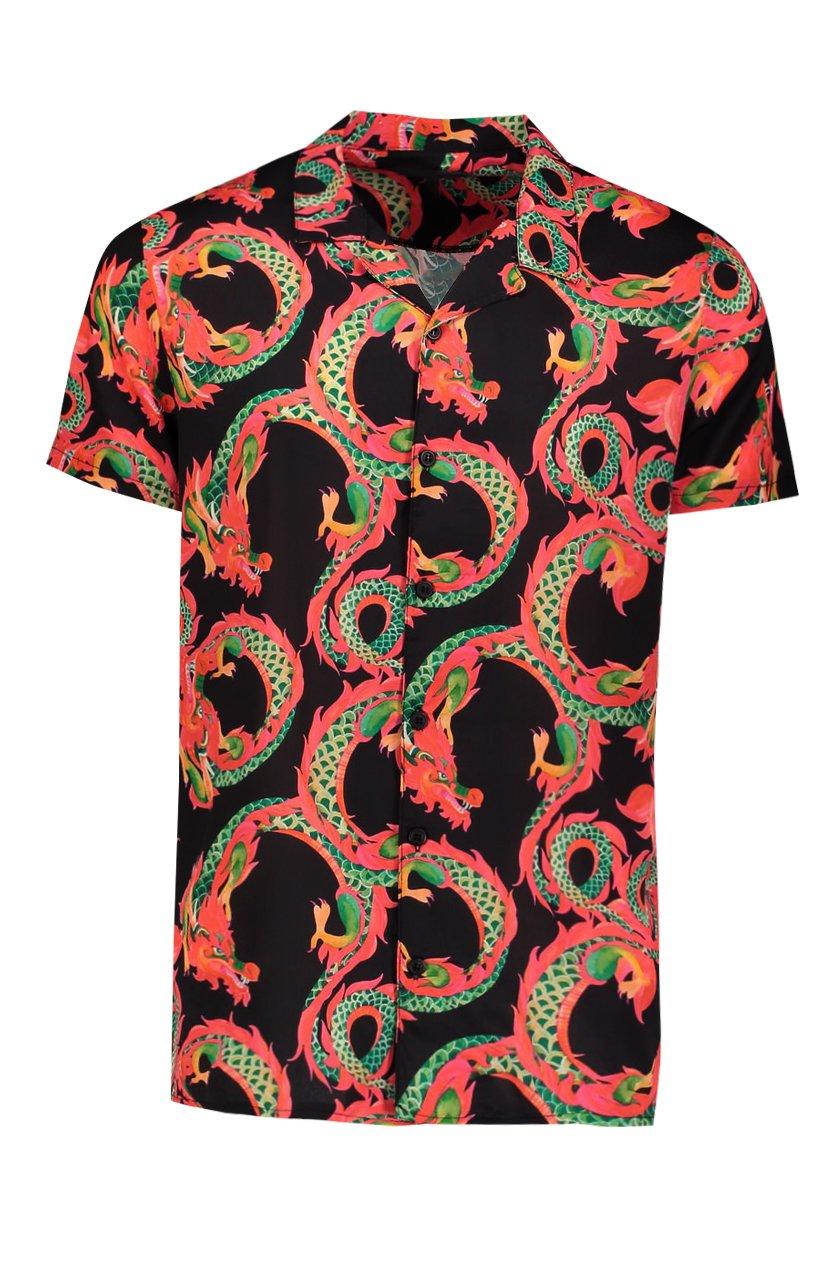 red dragon print shirt