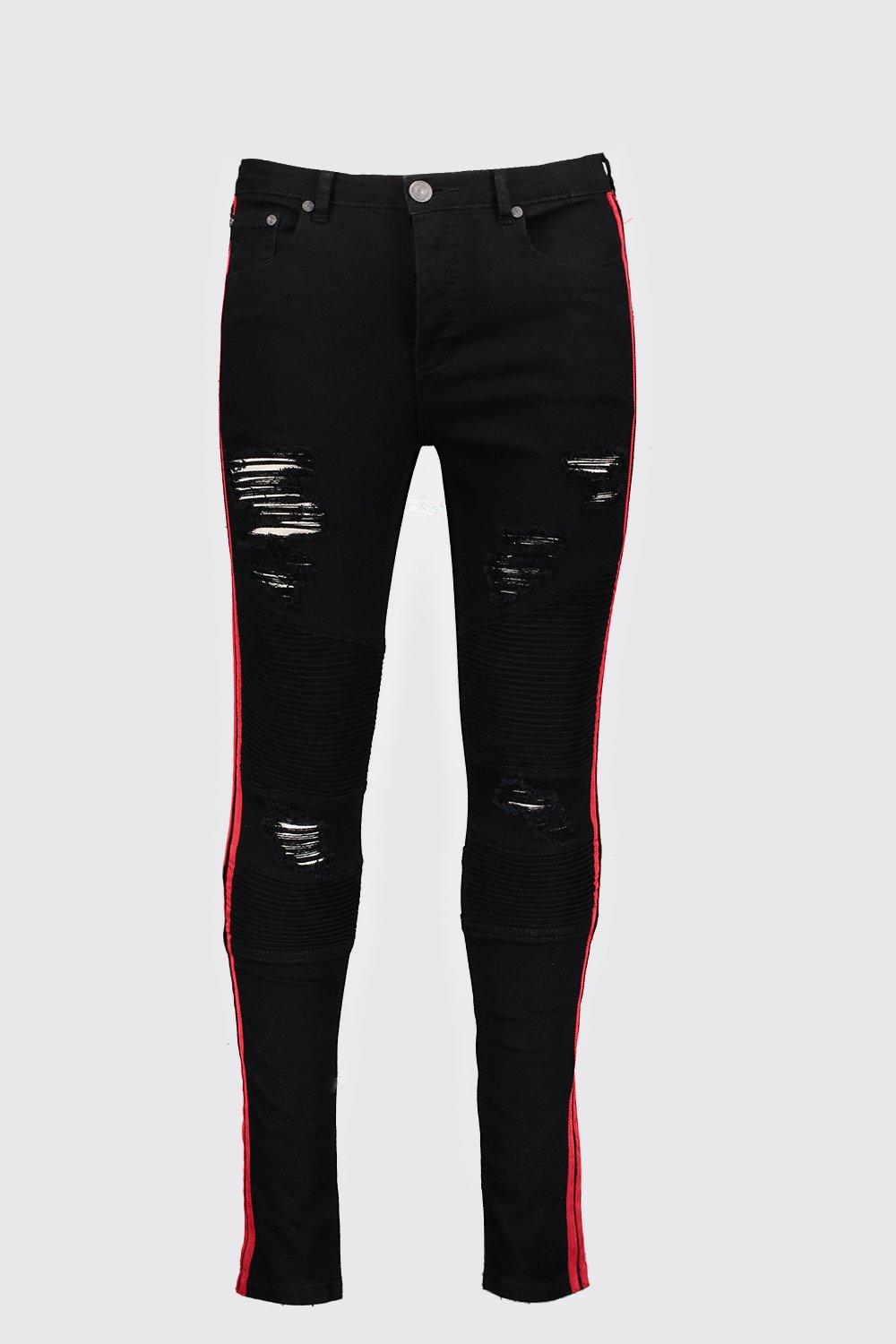 side tape black jeans