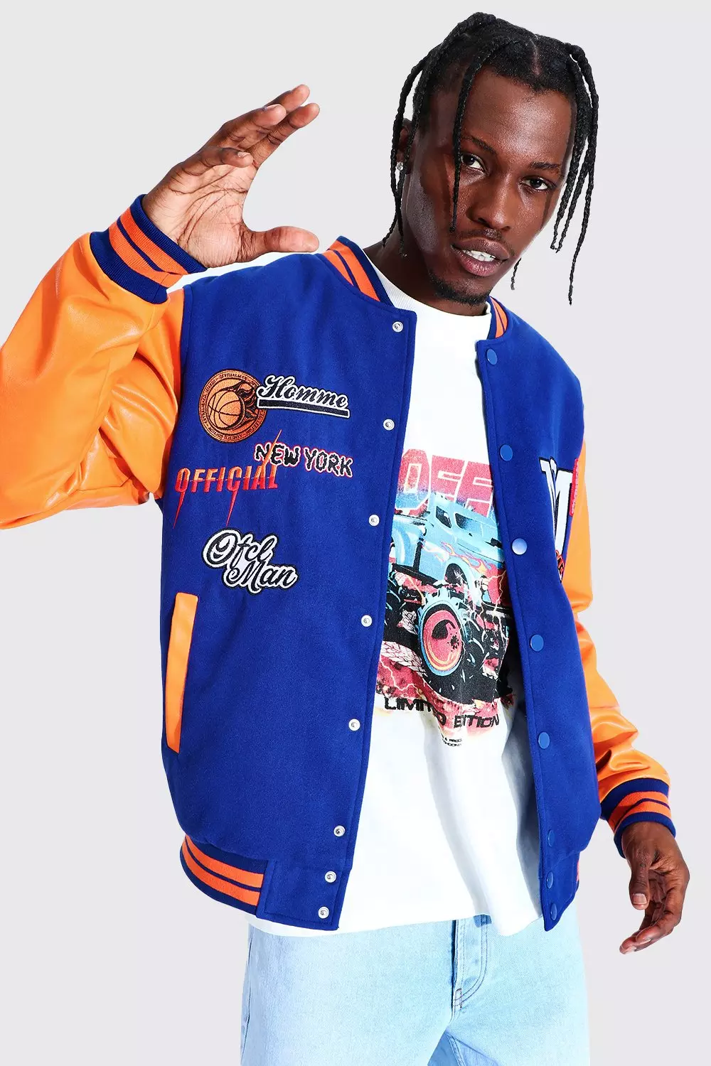 M Ofcl Homme Oversized Varsity Bomber