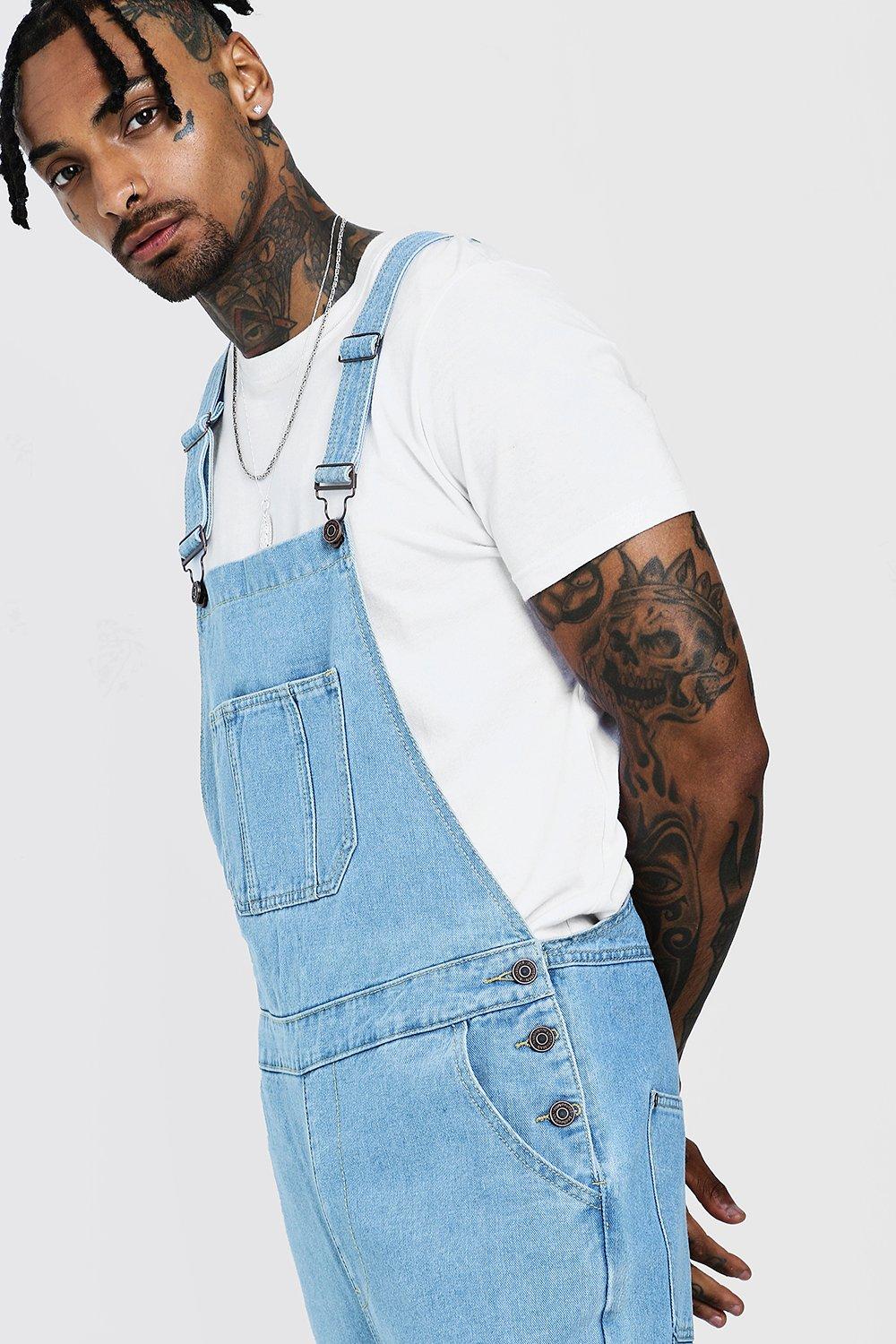 slim fit denim dungarees