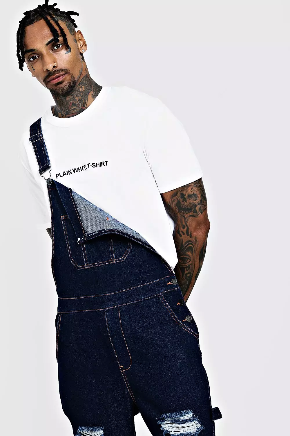 Slim fit hot sale denim overalls