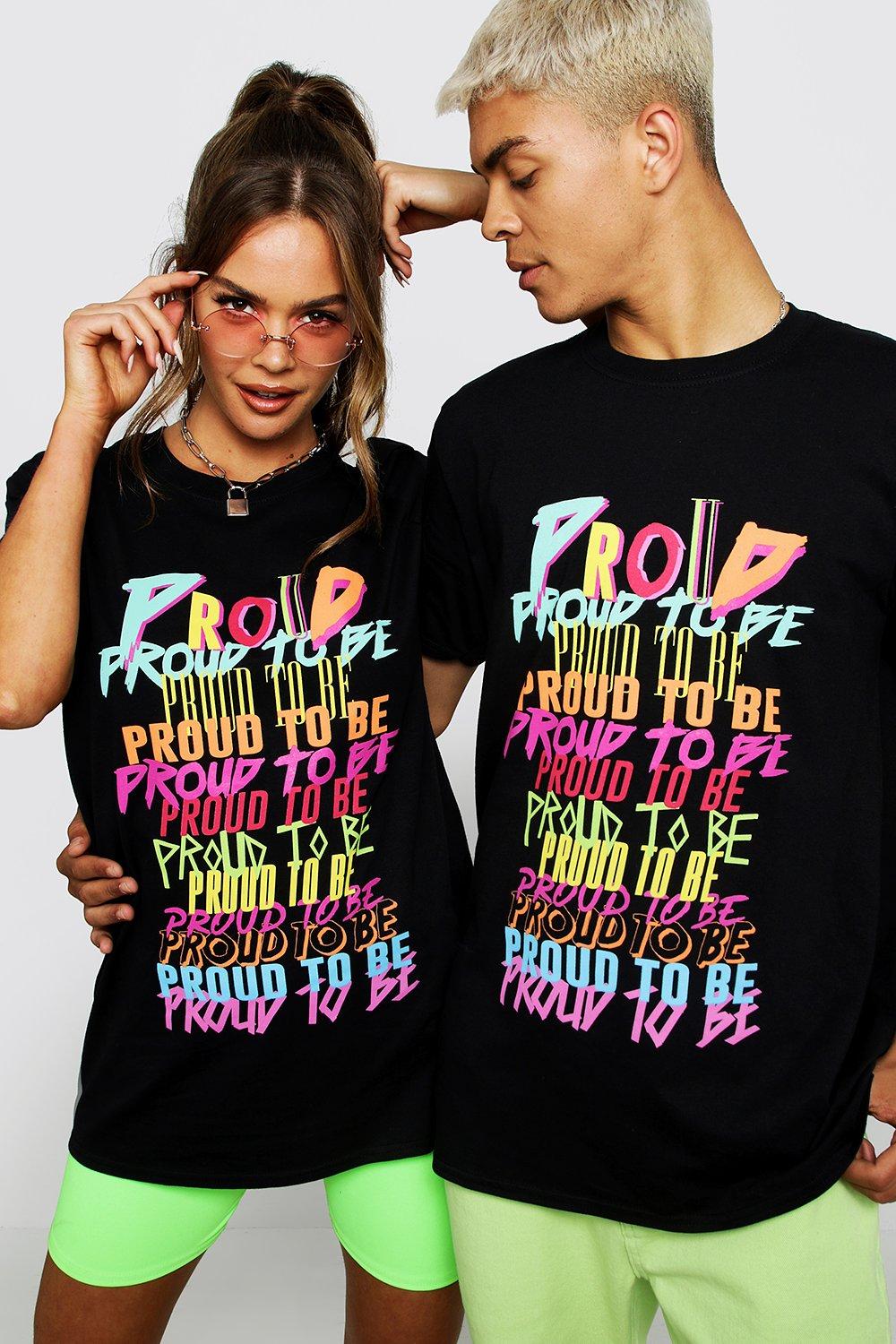 

Свободная футболка с принтом Proud To Be из коллекции Pride, Black