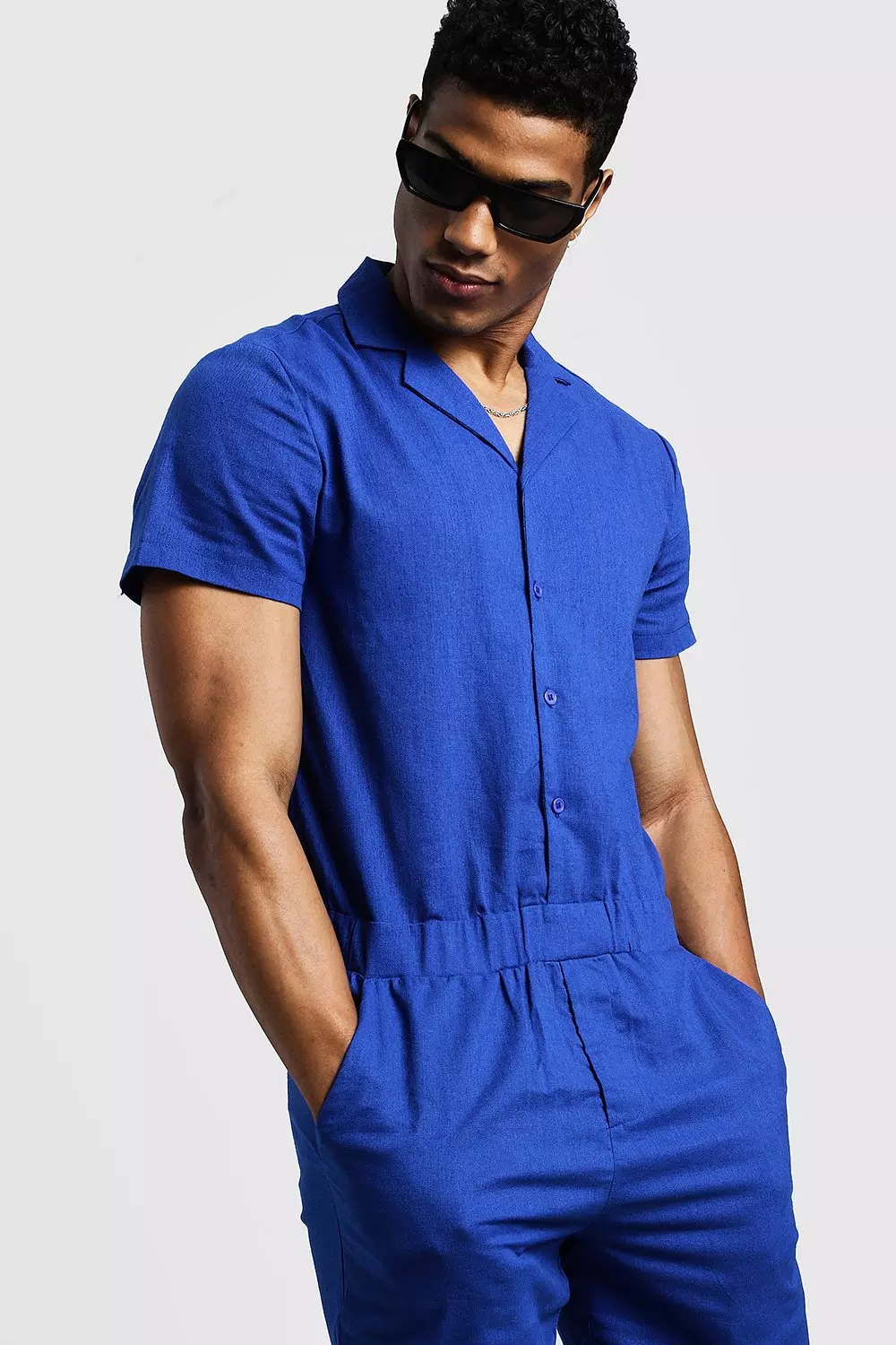 Short best sale jumpsuit men