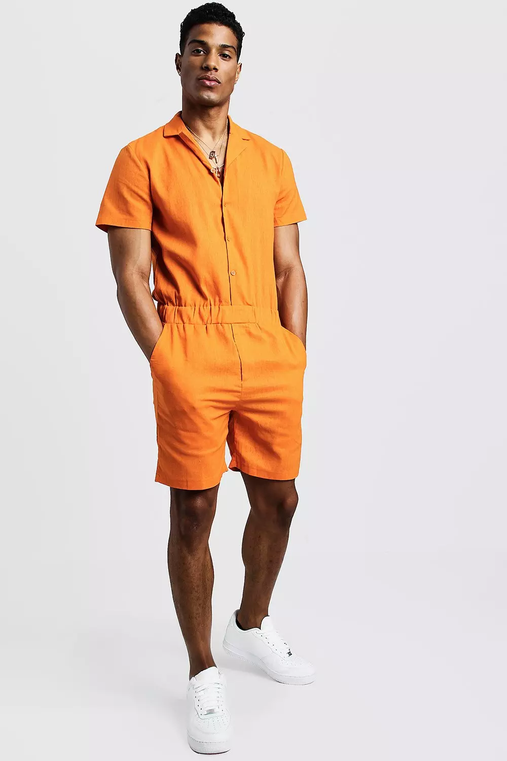 Orange store short jumpsuit