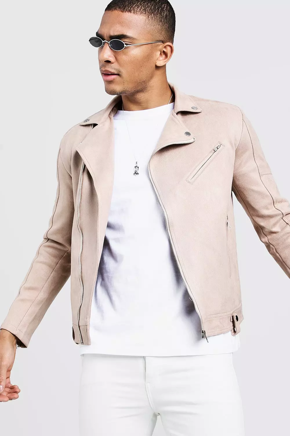 Faux suede clearance biker jacket mens