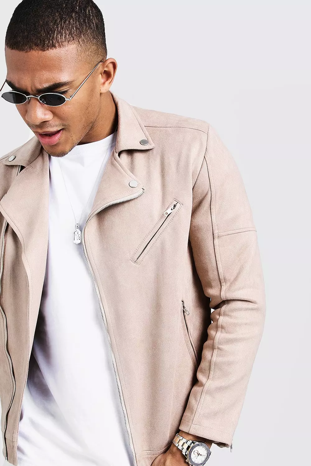 Taupe faux shop suede jacket