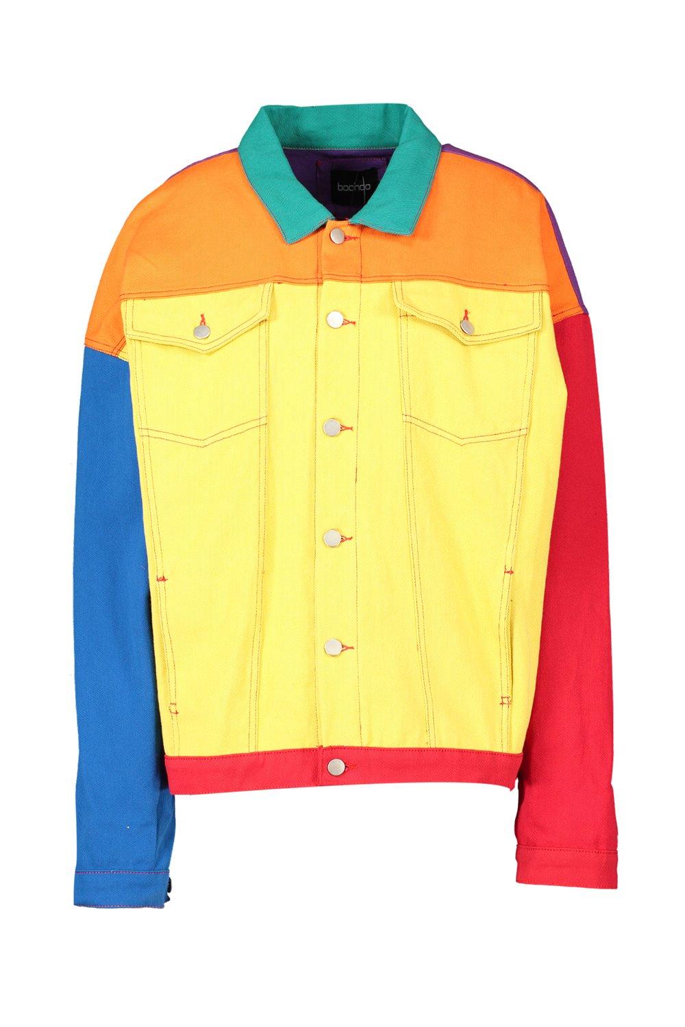 colour block denim jacket