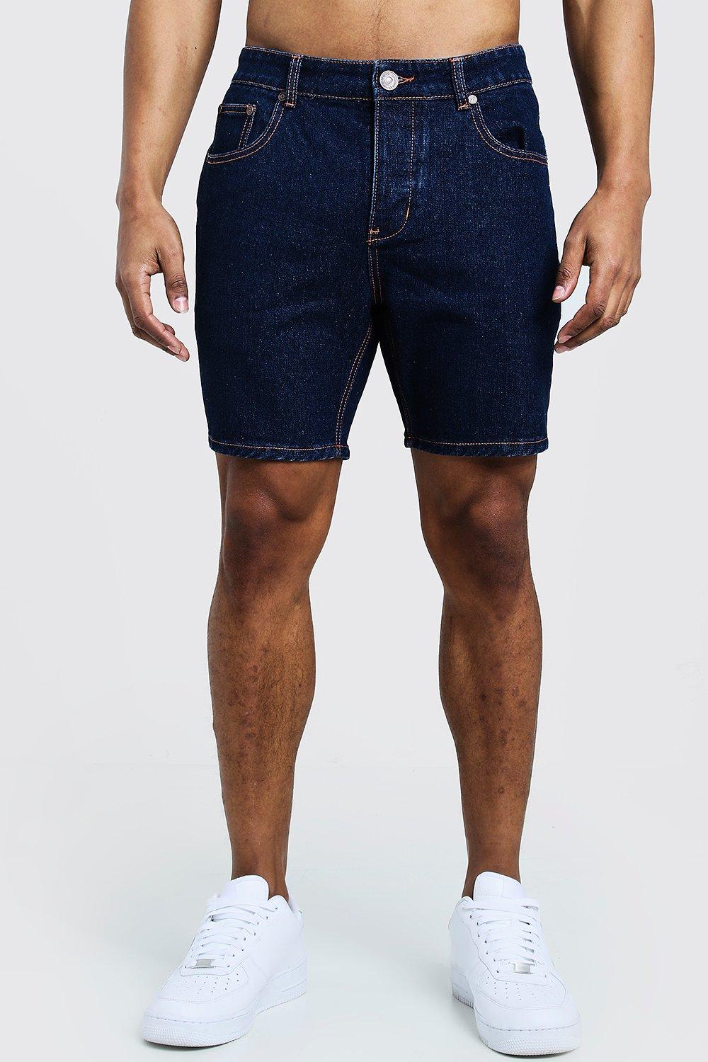 slim fit jean shorts