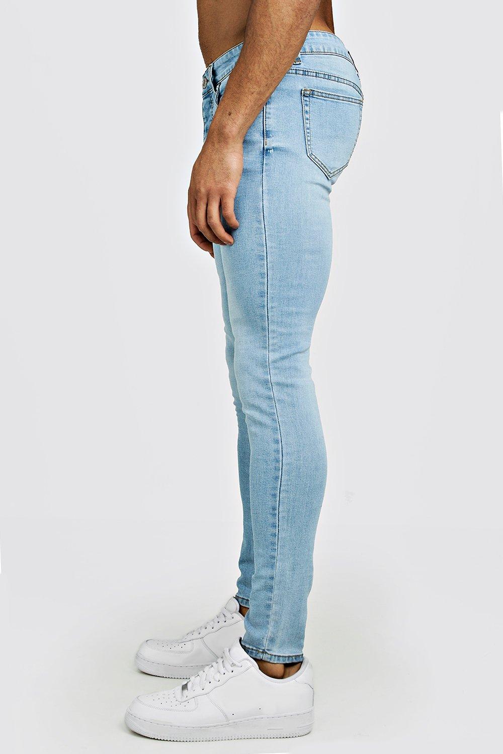 light blue spray on jeans