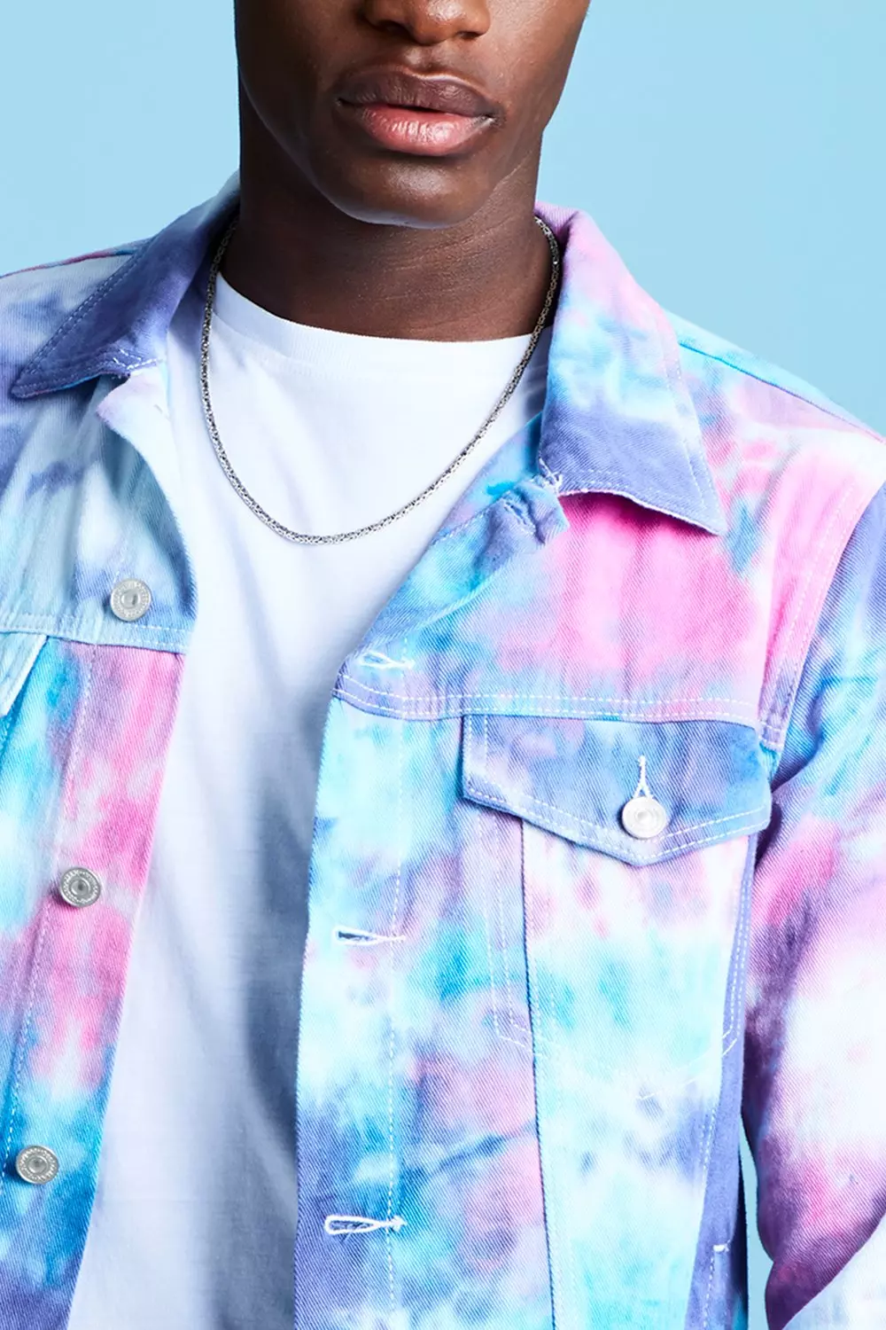 Source Splash ink tie dye trucker jacket Men pink fitted denim jacket  custom design wholesale on m.