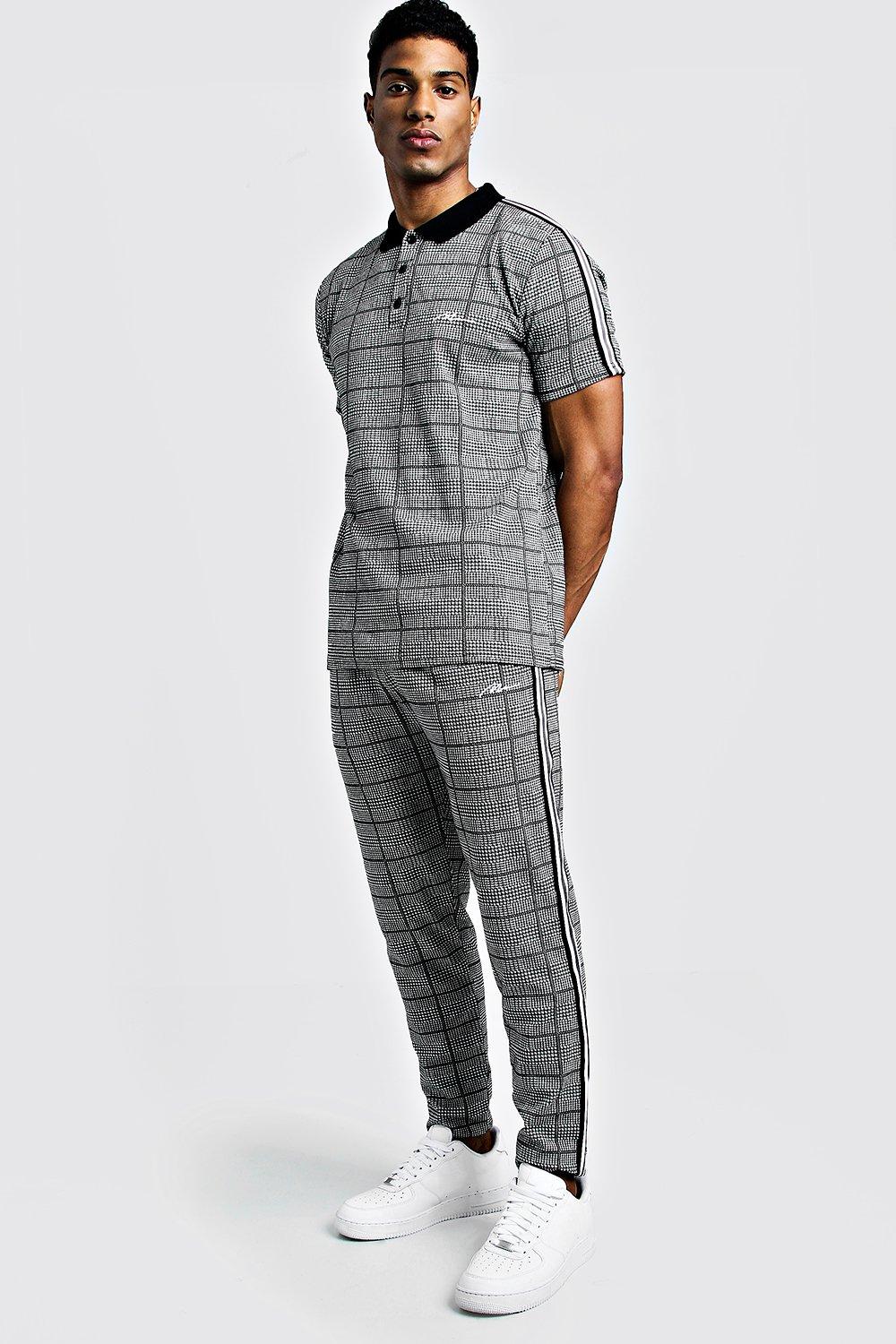 

Поло MAN в фирменную клетку + джоггеры, Black