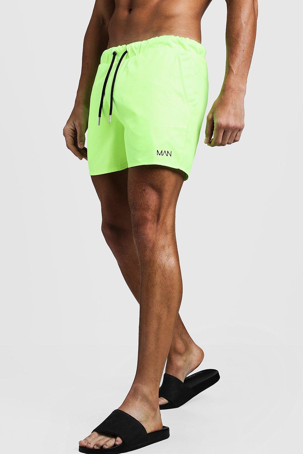 mens neon green swim trunks