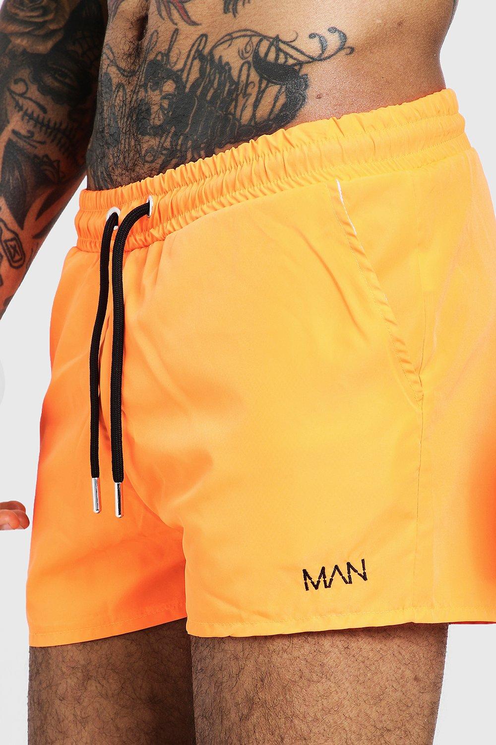 

Оригинальные шорты для плавания средней длины MAN, Neon-orange