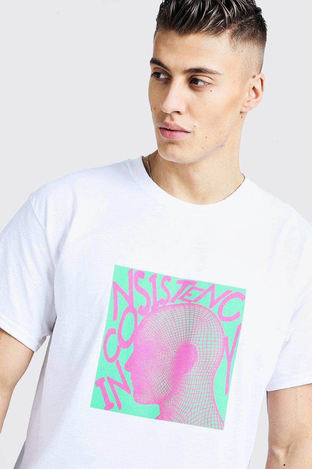 

Футболка свободного кроя с ярким графическим рисунком, White