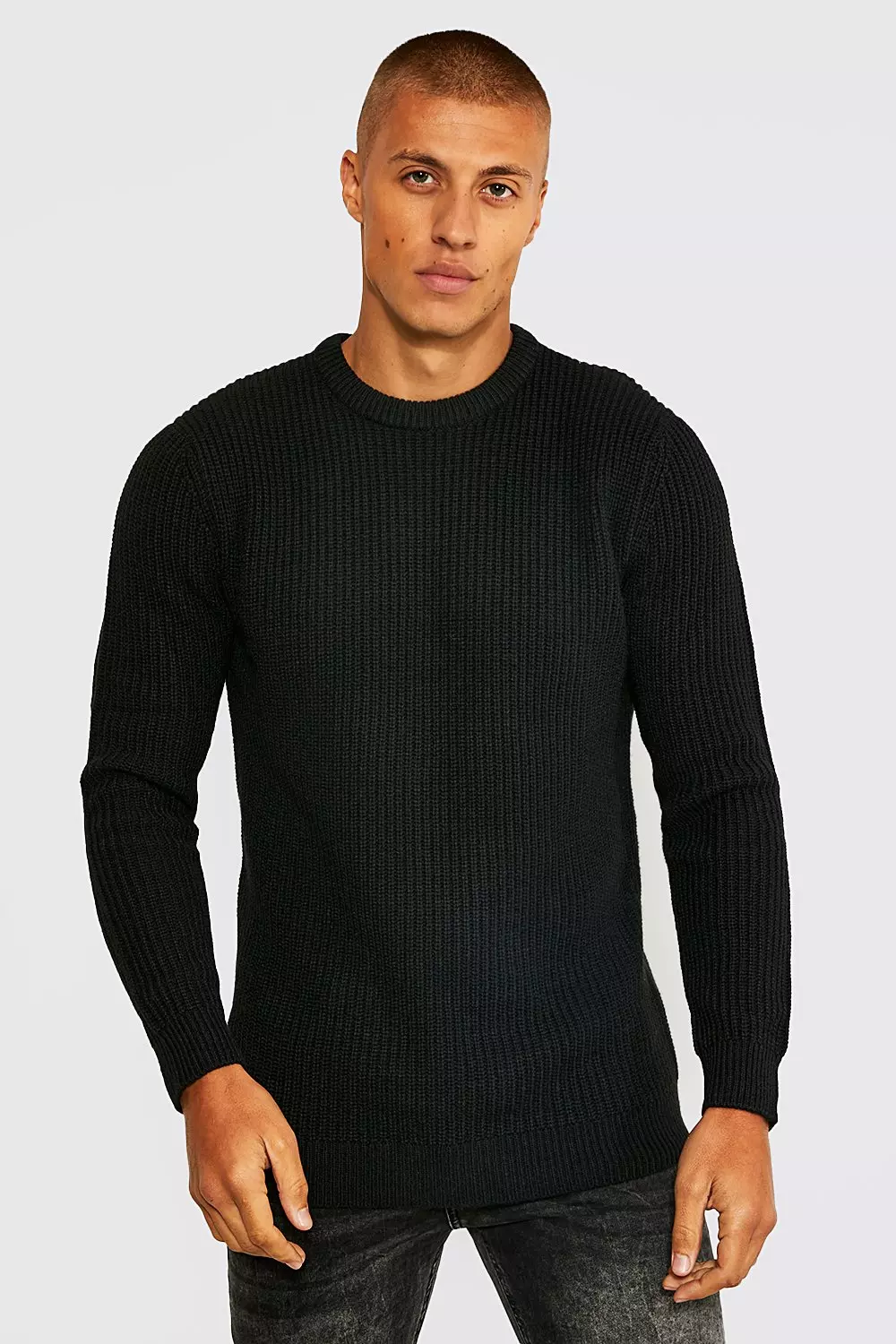 Black crew neck mens 2024 jumper