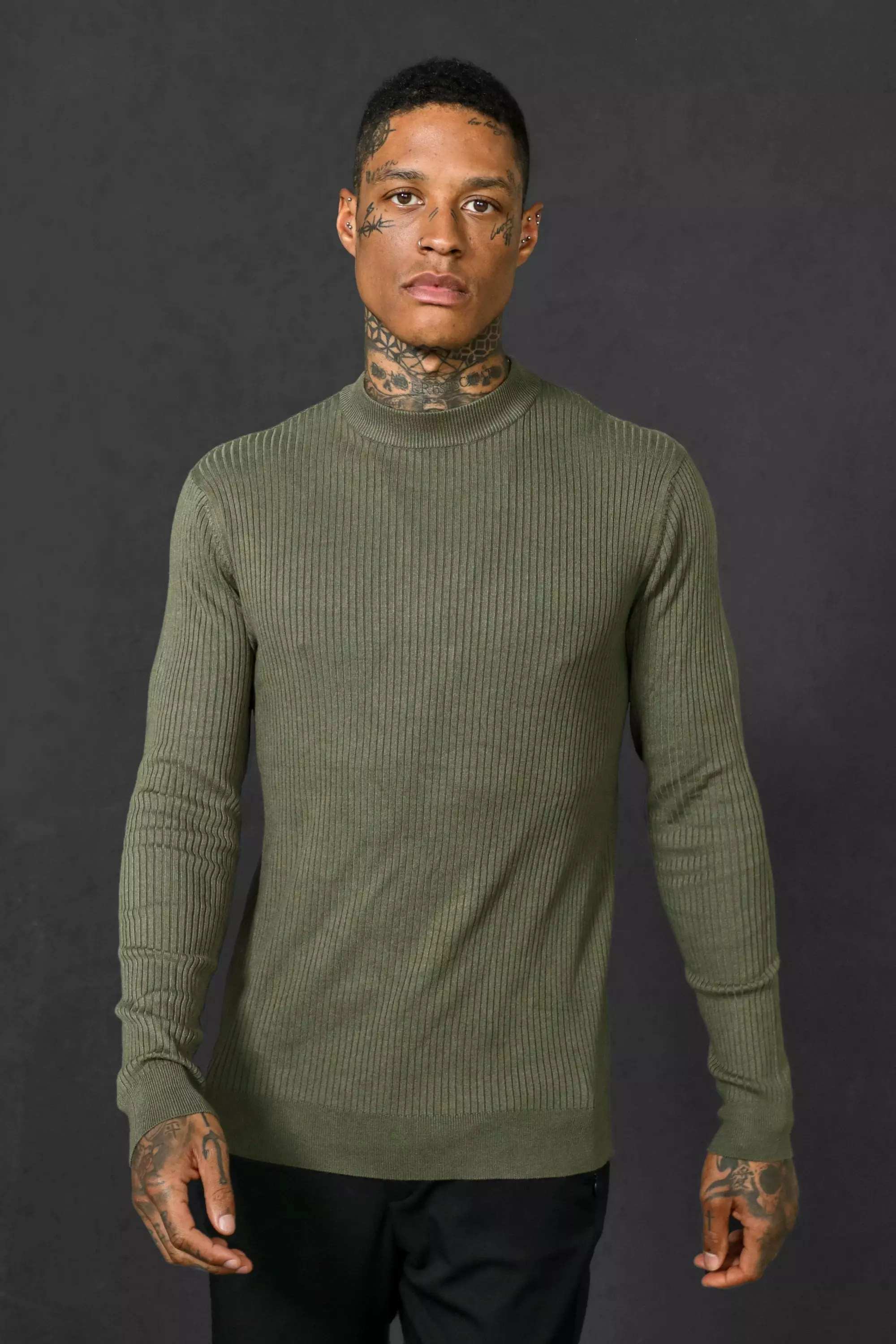 Boohooman turtleneck clearance