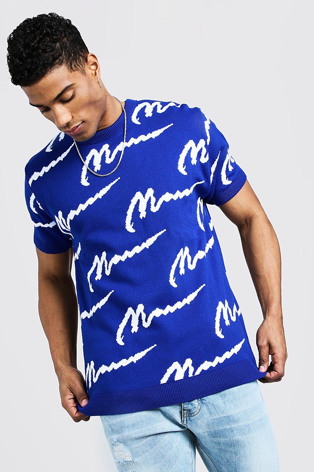 

Вязаная футболка MAN, Cobalt