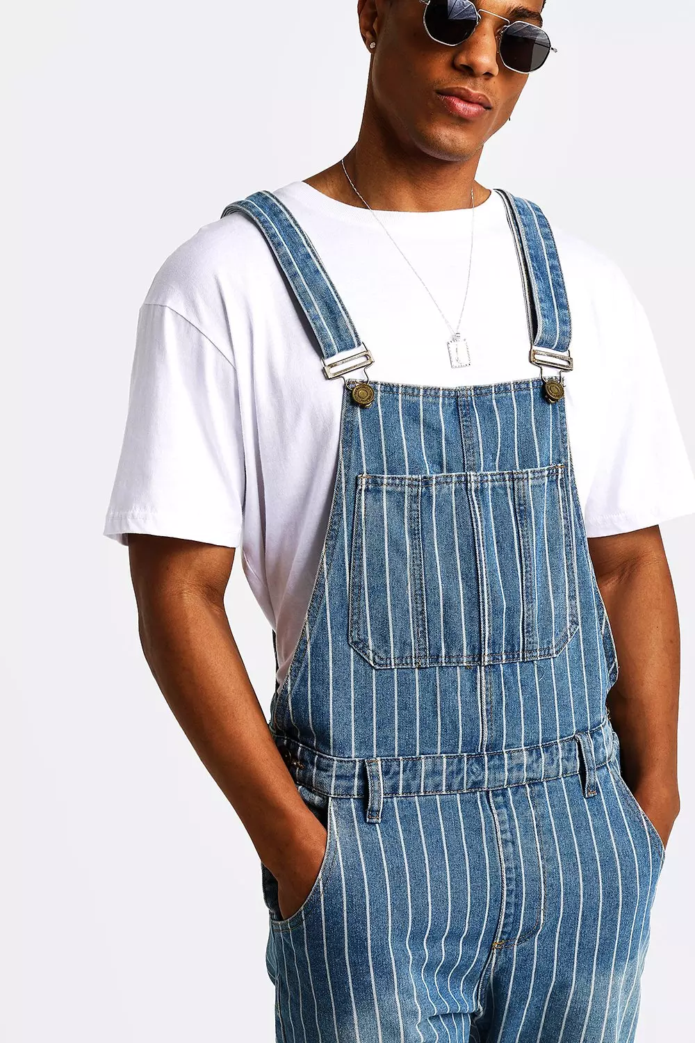 Striped 2025 short overalls