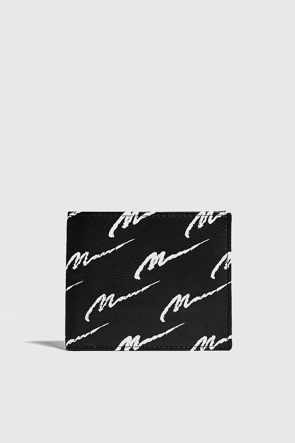 

Кошелек с принтом MAN из натуральной кожи, Black