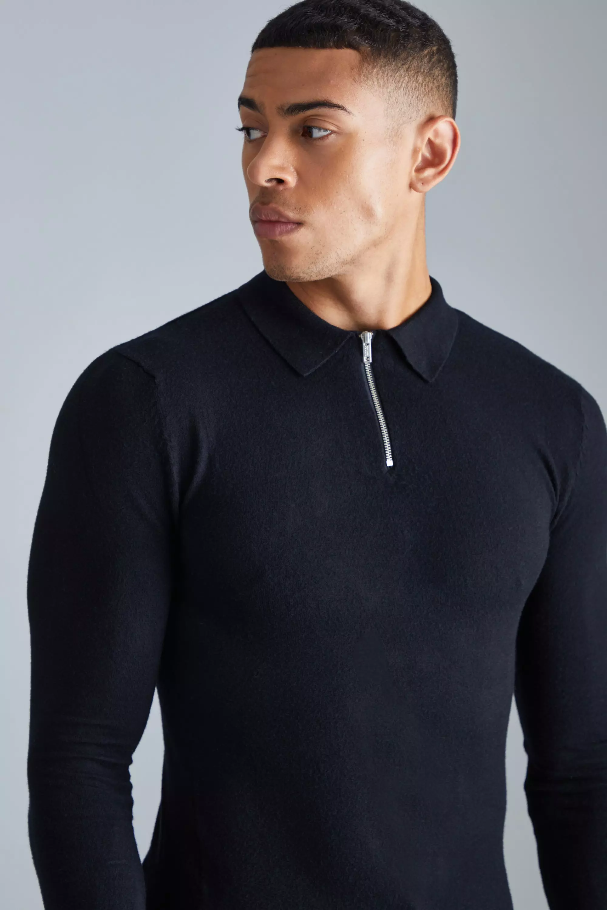 Long sleeve zip store polo