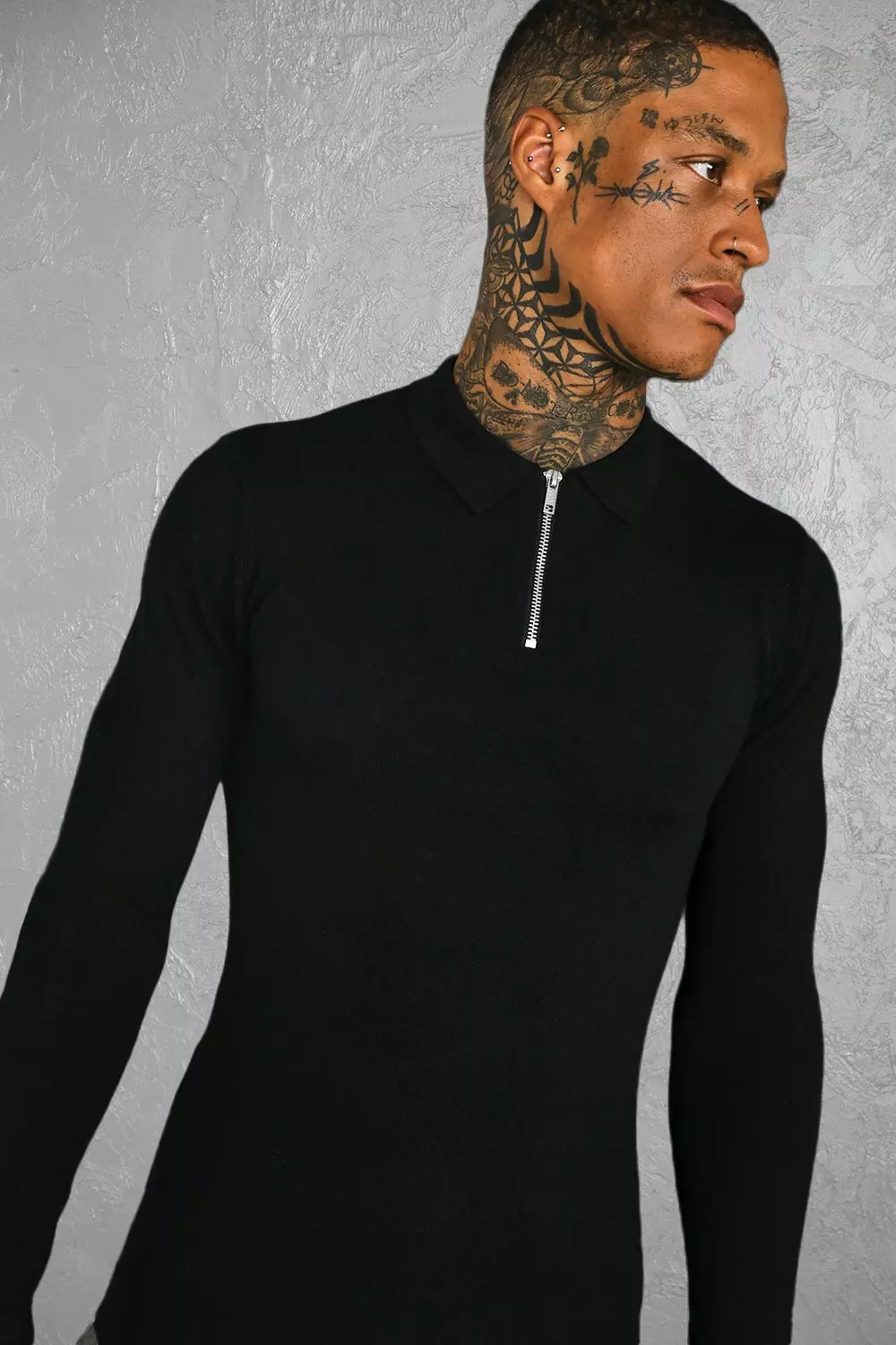 boohooMAN Men's Regular Long Sleeve Polo