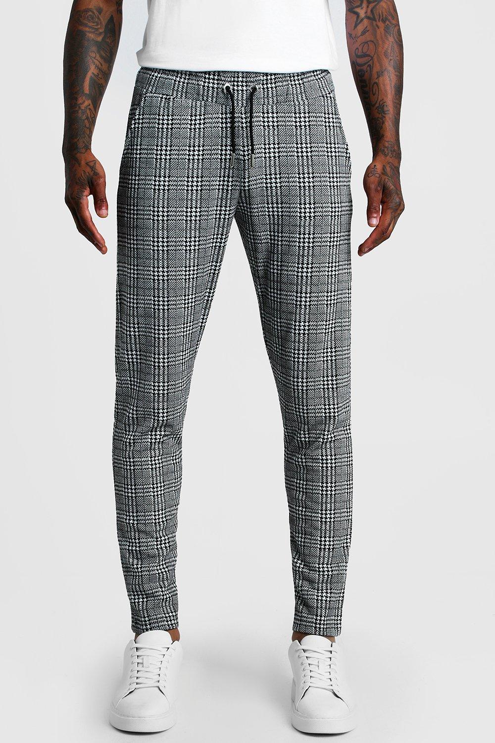 grey checked joggers