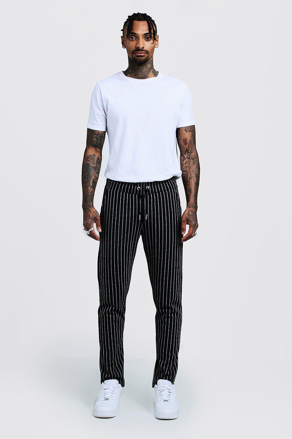 pinstripe smart jogger trousers