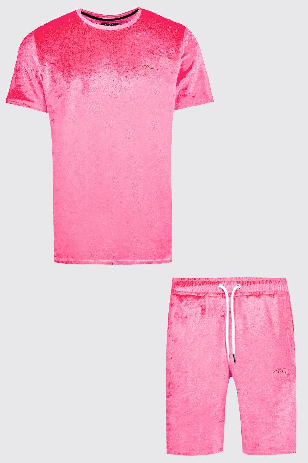 camiseta rosa fosforito