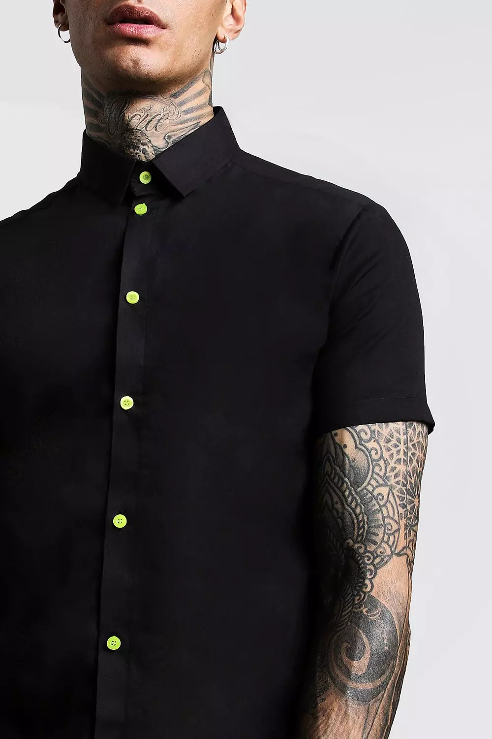 Neon yellow outlet button shirt